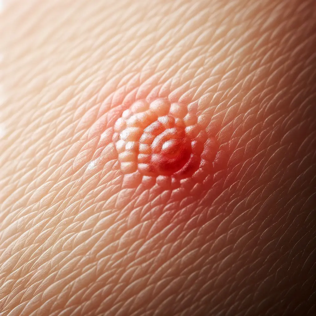 bed bug bite on human skin